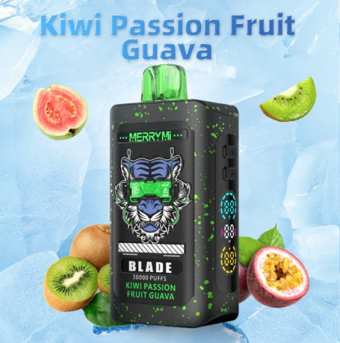 Merry Mi Blade Jednorazowy e-papieros 30000 Buchów o smaku Kiwi Passion Fruit Guava